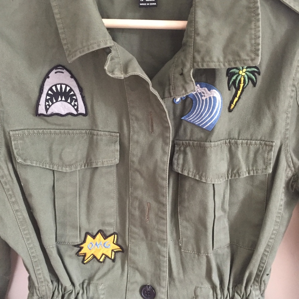Forever 21 Utility Drawstring Jacket With Patches - image 6